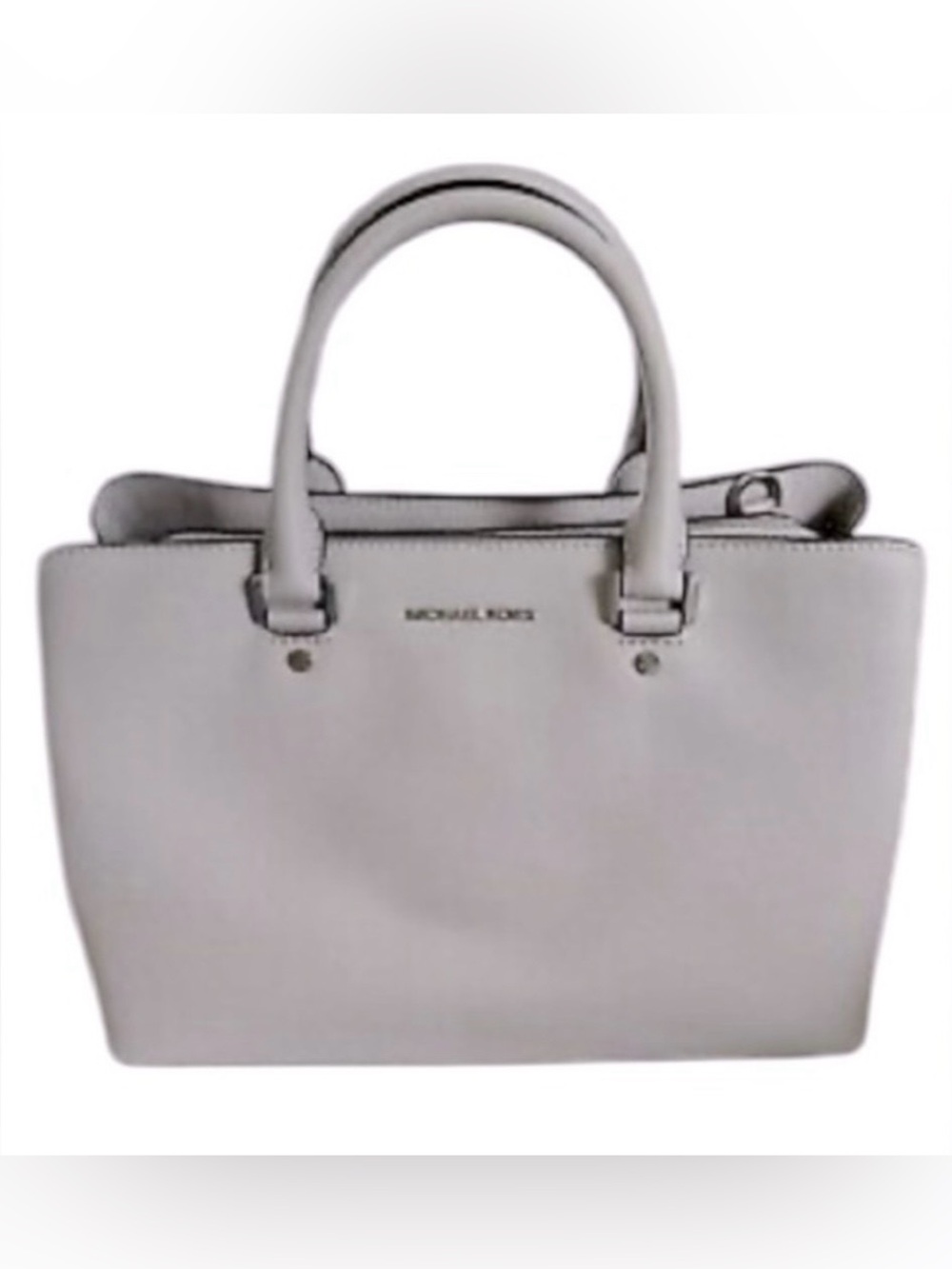 Michael Kors Savanna Cement large Saffiano leather lilac satchel purse